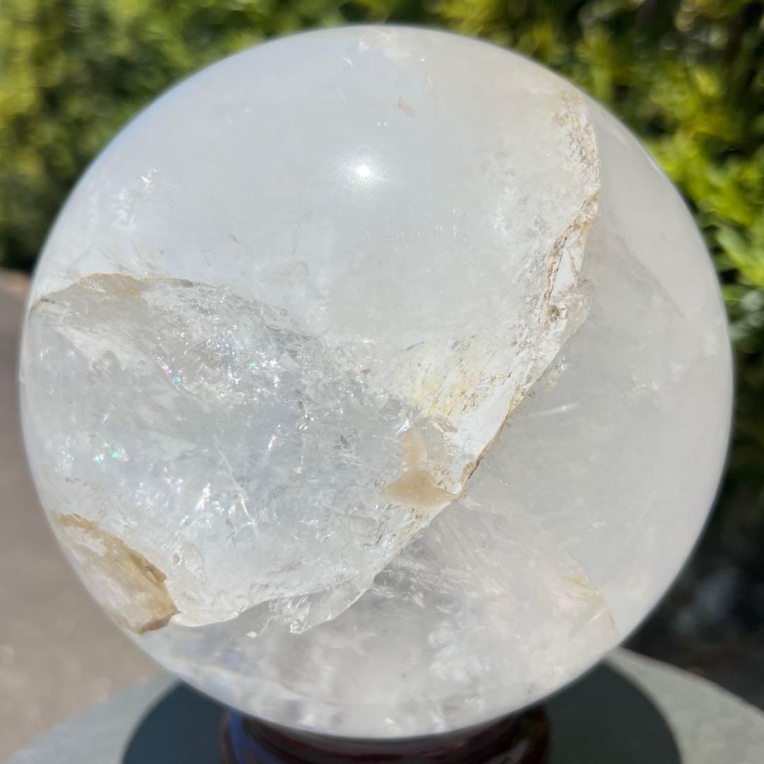 ✳️存在際立つ美麗超大玉‼️✨レインボー ヒマラヤ水晶 丸玉 天然石 原石 置物