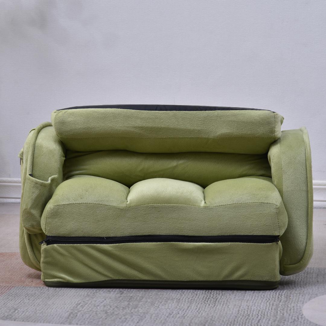 座椅子 リクライニング 14段ギア リクライニングチェアー 【グリーン】