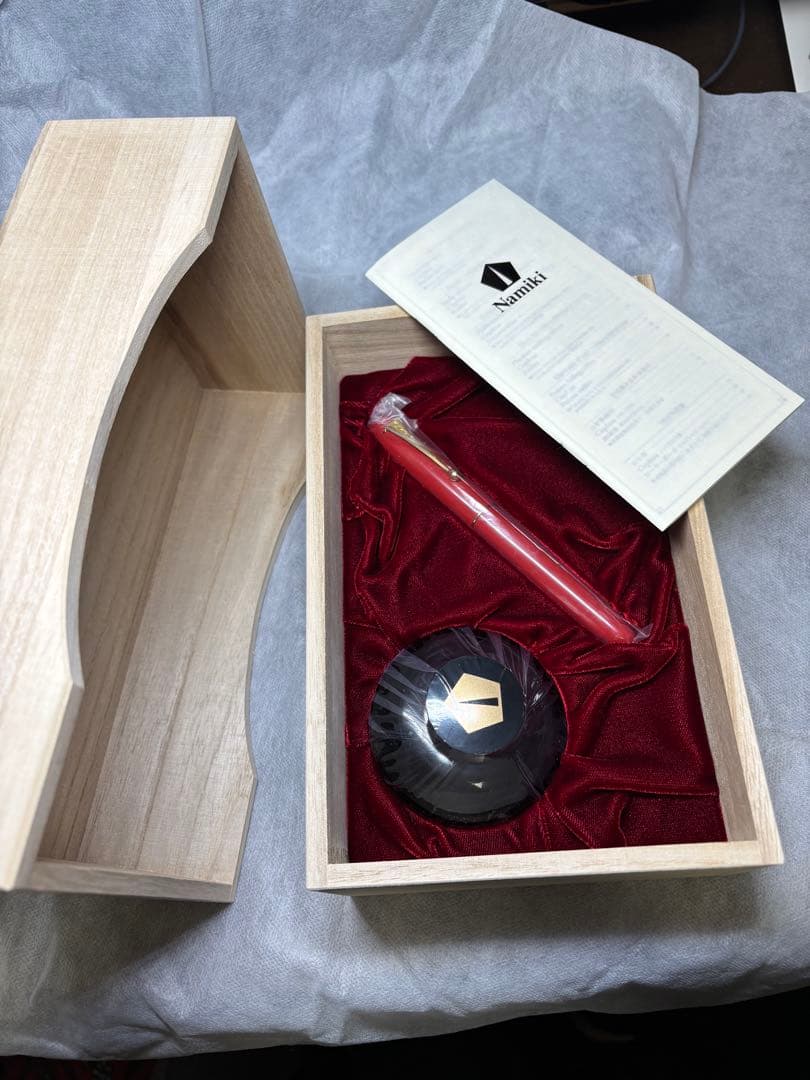 Namiki 赤 万年筆 木箱付き　ペン先20号のB（太字）