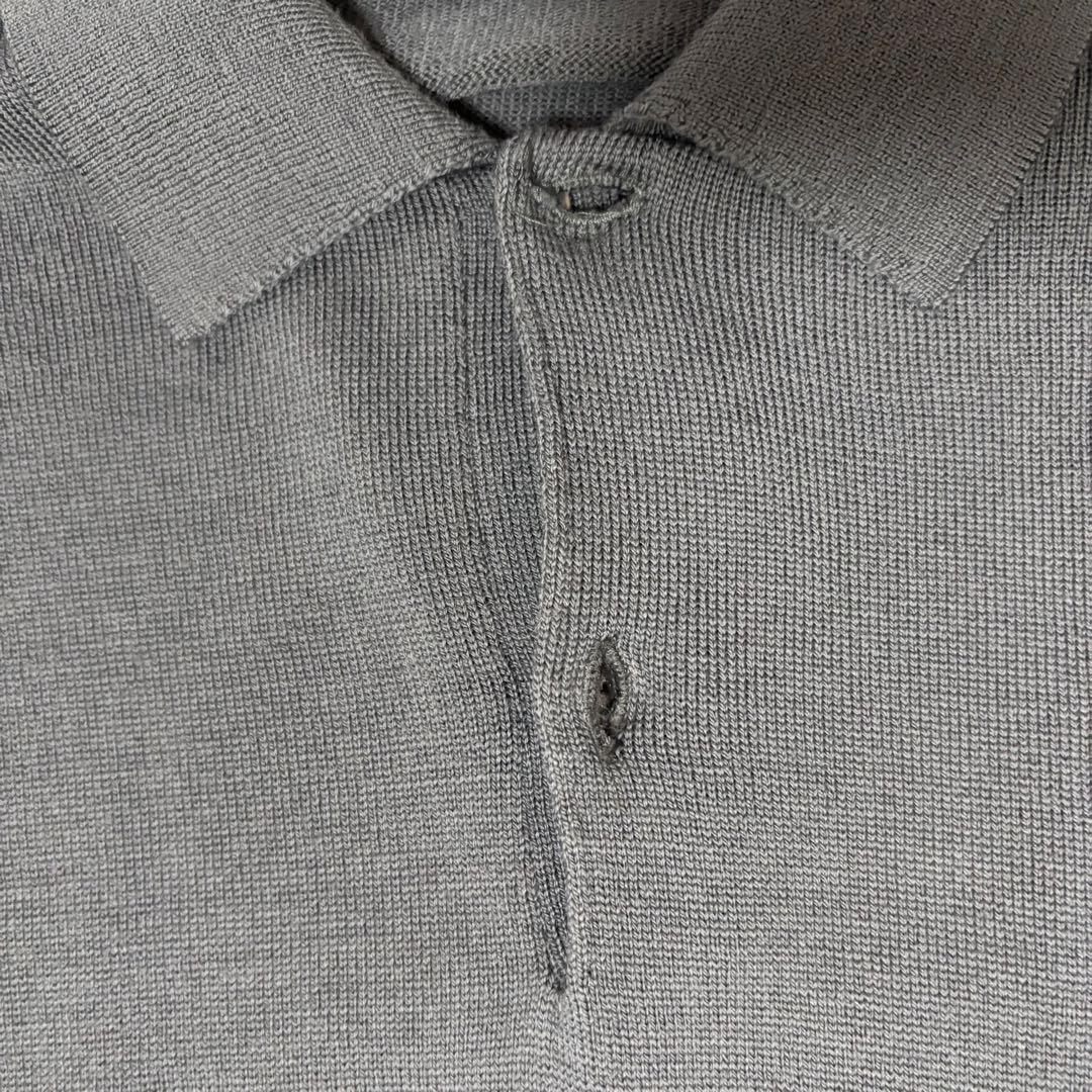 ジョンスメドレー×ユナイテッドアローズ メリノウール ニットポロシャツ グレーL
