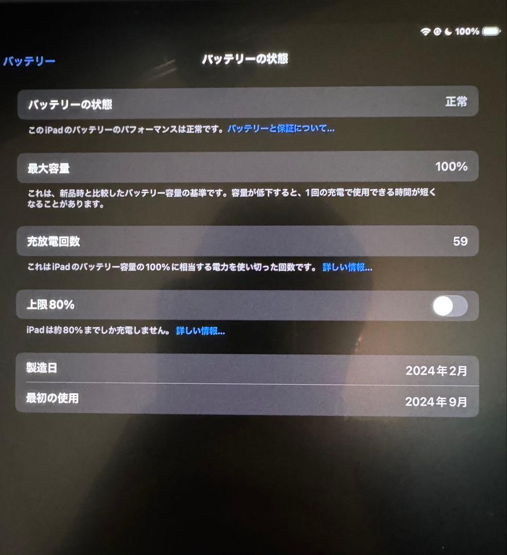 iPadpro11インチ第5世代256GB WiFiモデル箱あり付属品無し