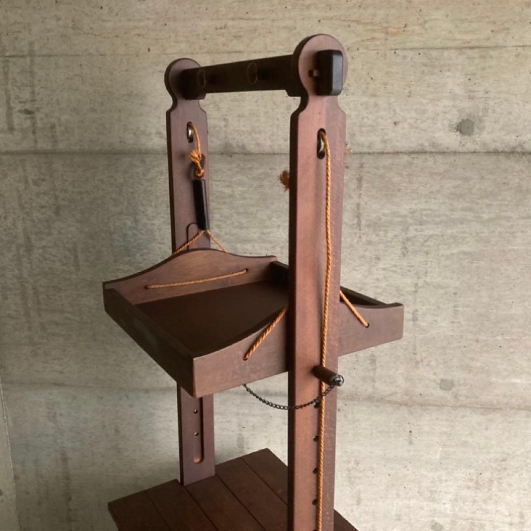 オールドカリモク ラック キャビネット 飾り棚 滑車 木製 レア 希少 レトロ