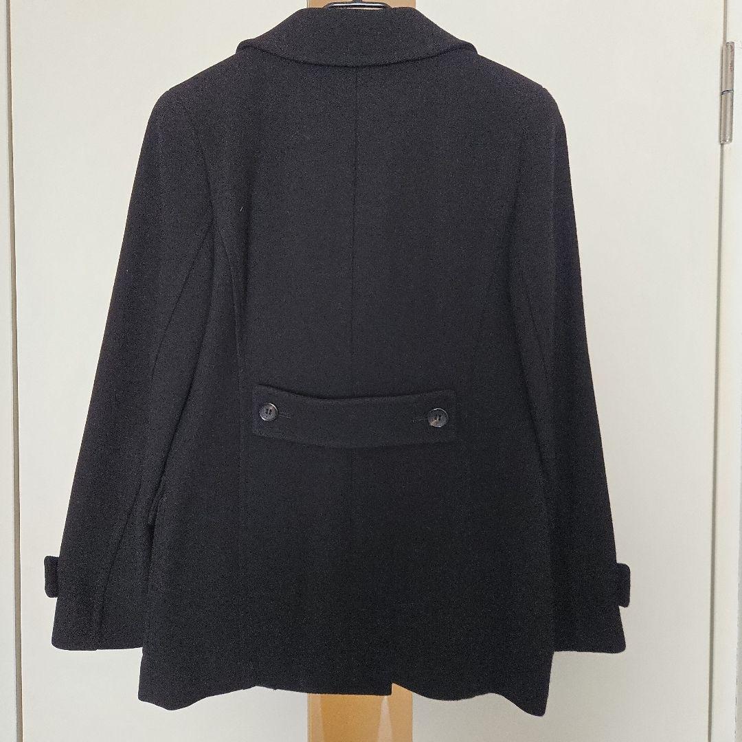BURBERRY 黒 ウール ピーコート ダブルブレスト