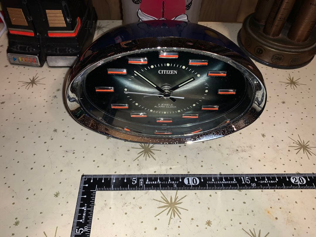 昭和レトロ　動作品　CITIZEN シチズン ゼンマイ時計　スペースエイジ