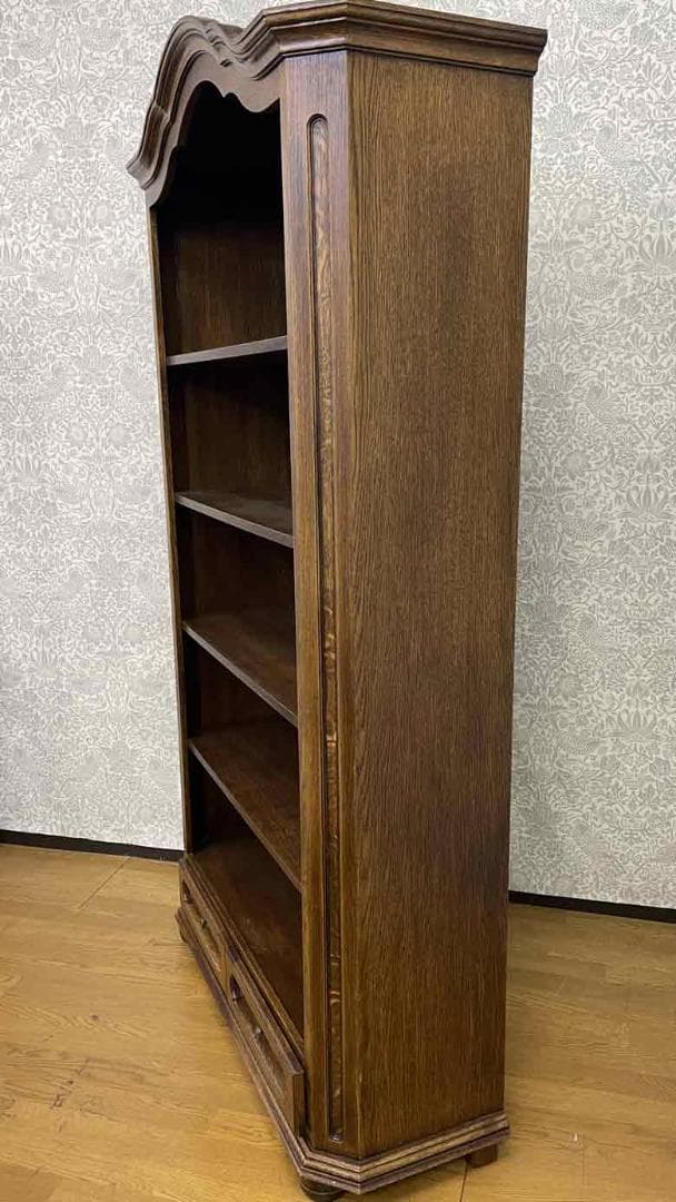 オーク無垢材 本棚 ブックケース 木製 ルーマニア製 起立木工 ヴィンテージ