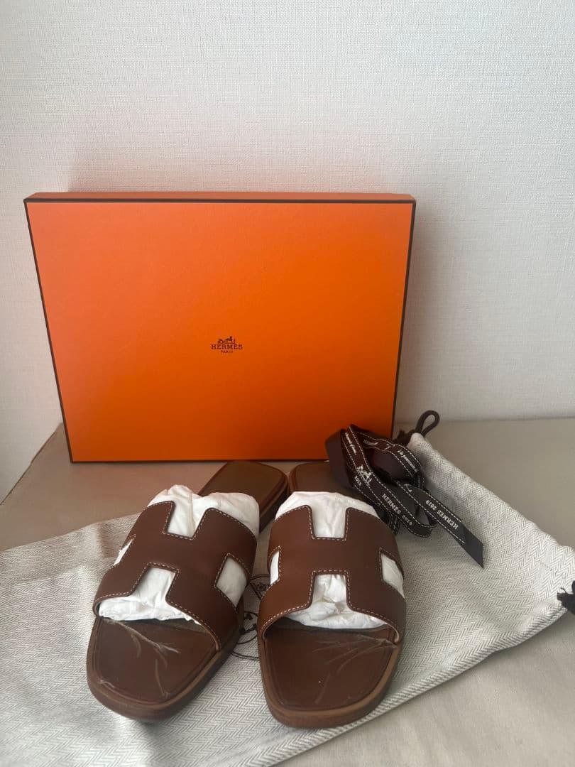 【最終価格！】HERMES　エルメス　オラン　サンダル　35 ゴールド　ブラウン