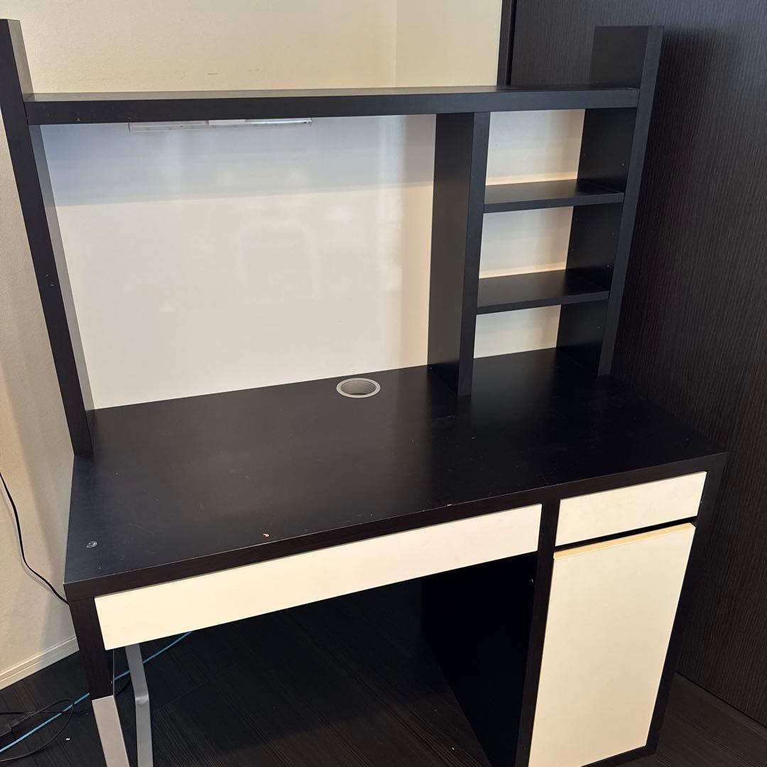 IKEAデスク　ミッケ　黒x白