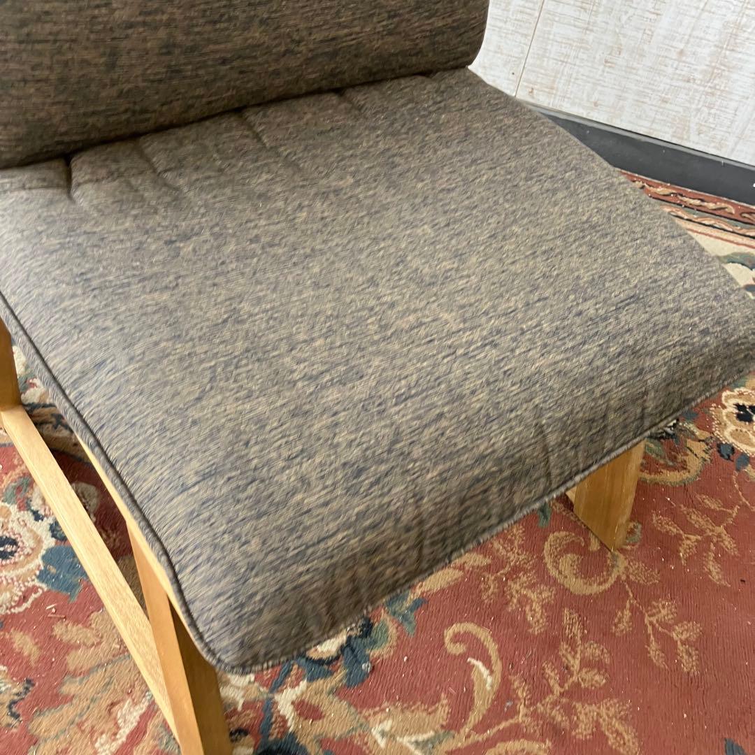 ① 北欧レトロ ミキモク 雅 木製フレーム アームレスチェア 一人掛けソファー