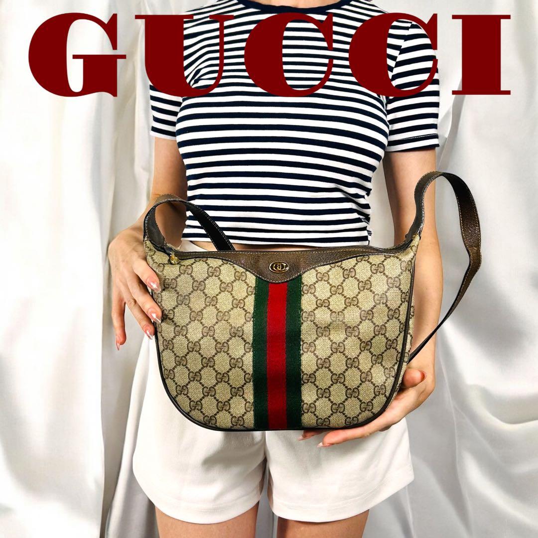 GUCCI グッチ　シェリーライン　ショルダーバッグ　PVC