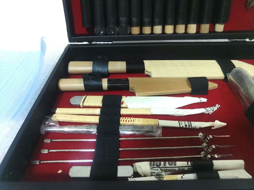 高級むきものセット　包丁　氷彫刻　細工切り【堺包丁】ケース　鍵付き