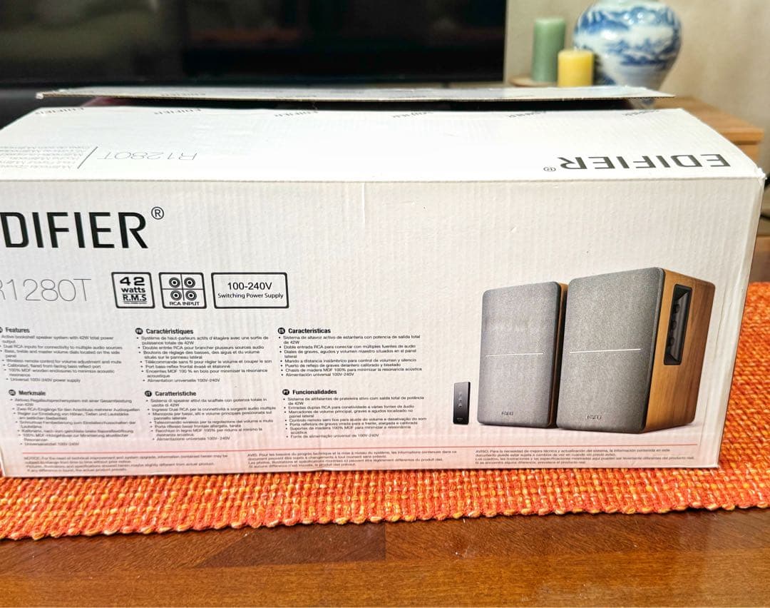 【新品未使用】Edifier R1280T ブックシェルフスピーカー 付属品完備