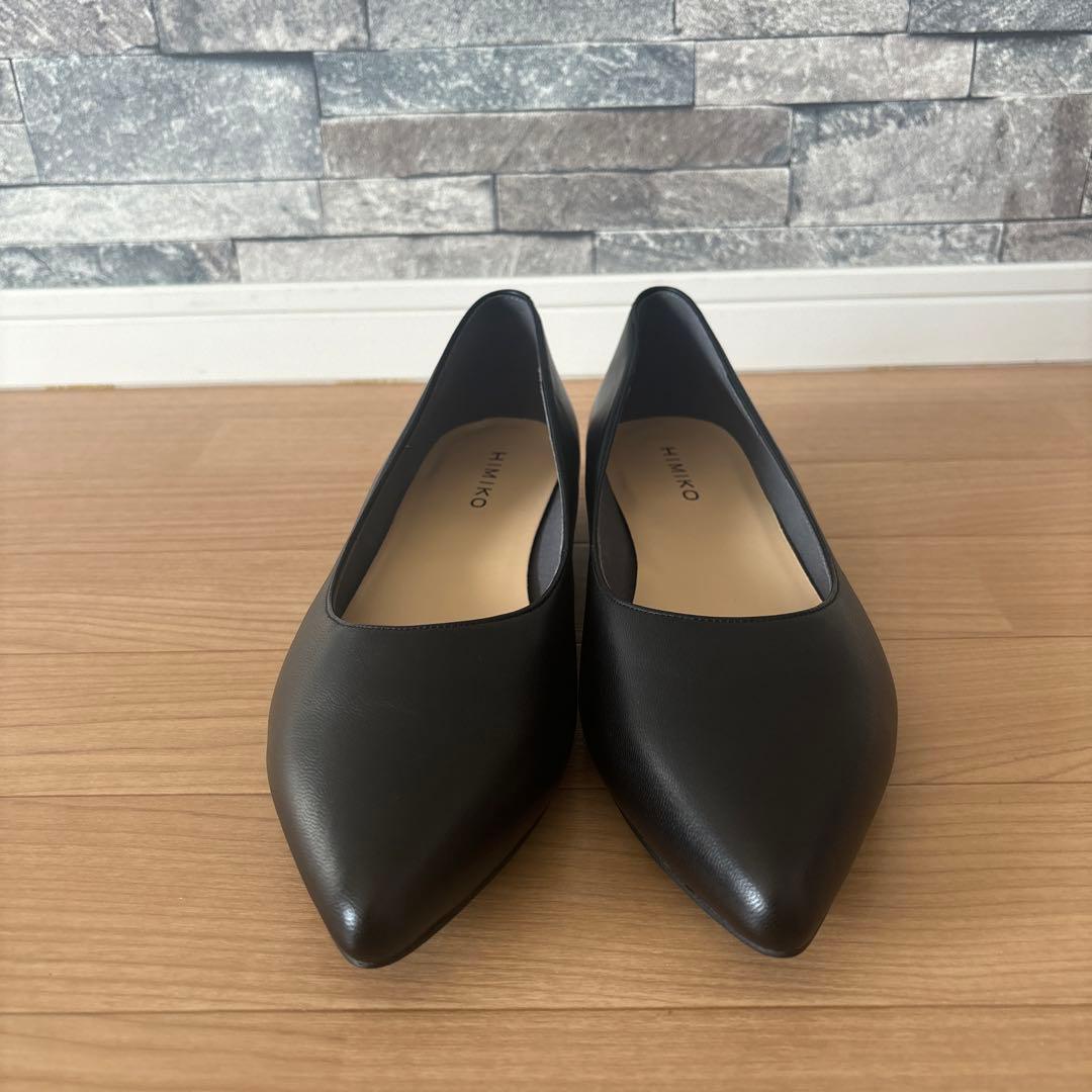 HIMIKO 26.0 希少サイズ　本革　ポインテッドフラットパンプス　新品