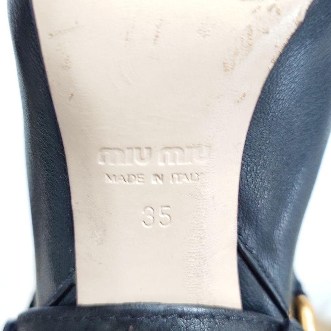 MIUMIU ミュウミュウ イタリア製 レザー ロングブーツ ハイヒール 靴 黒