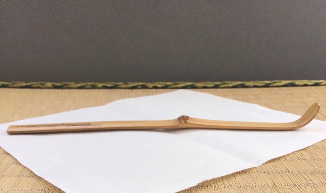 茶道具　茶杓　銘:末ひろ　松尾宗見作　半古斎書付　共筒　共箱　紙箱　S88CS