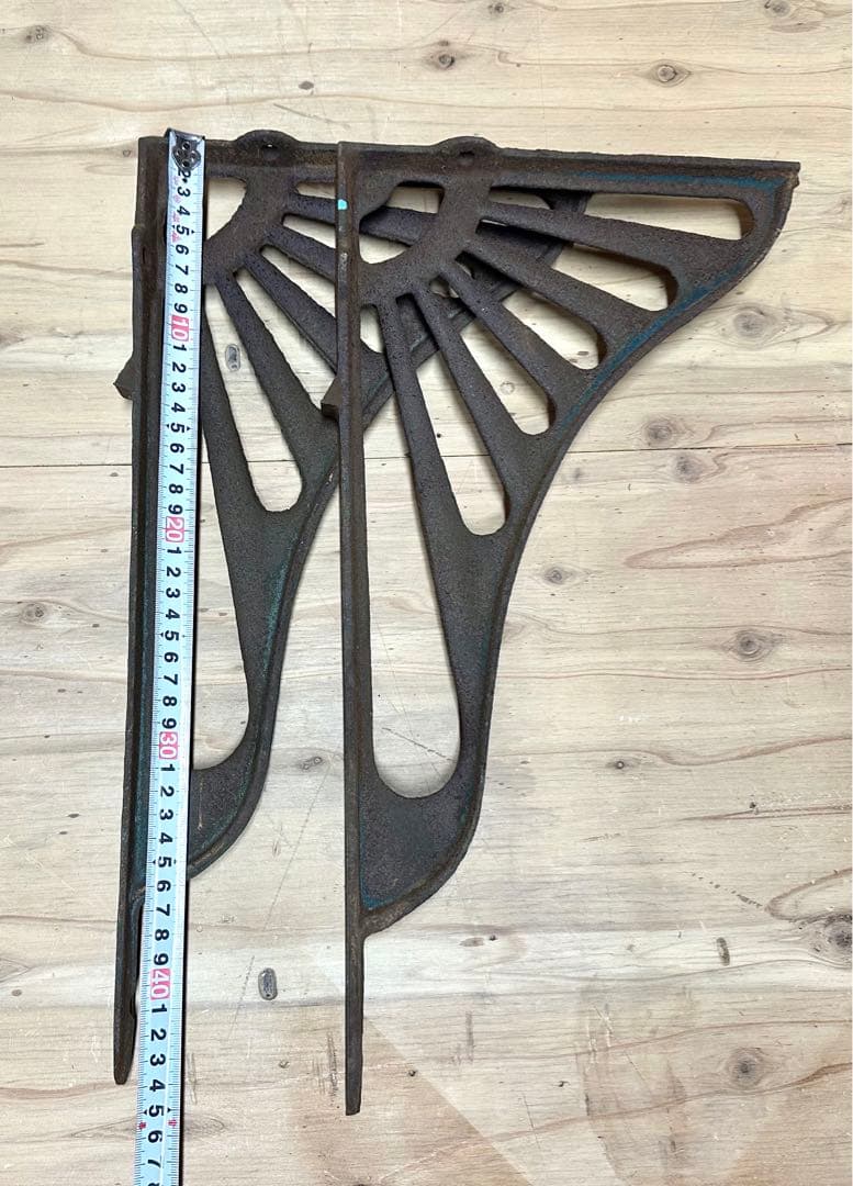 アンティーク　L型　アイアン◇ヴィンテージ　L金物◇4点◇レトロ　古民家