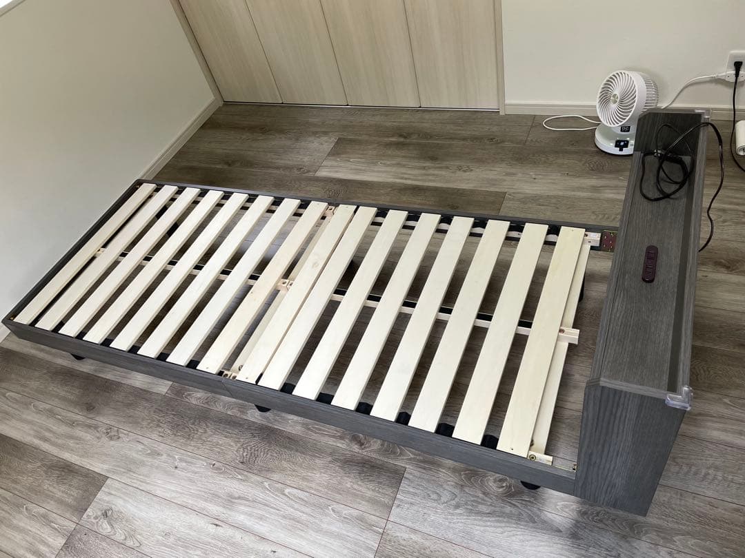 シングルベッドフレーム ダークグレー