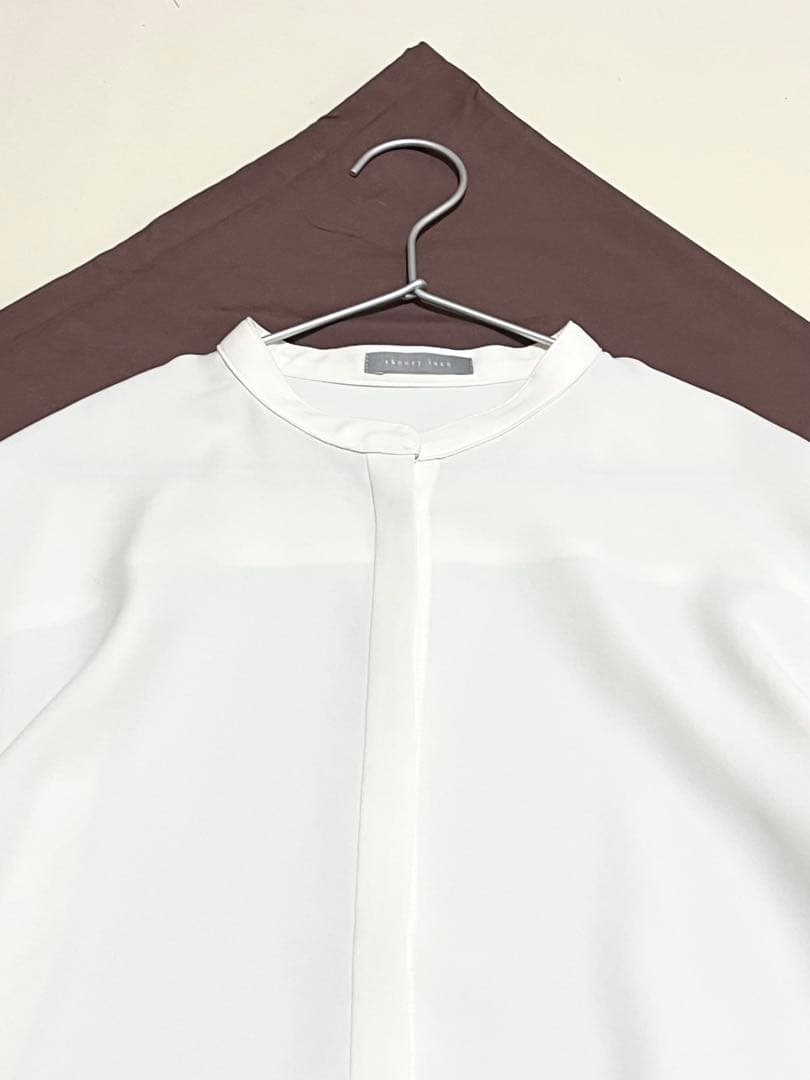 セオリーリュクス　シャツ　スタンドカラー　セオリーリュクス　比翼シャツ　とろみ