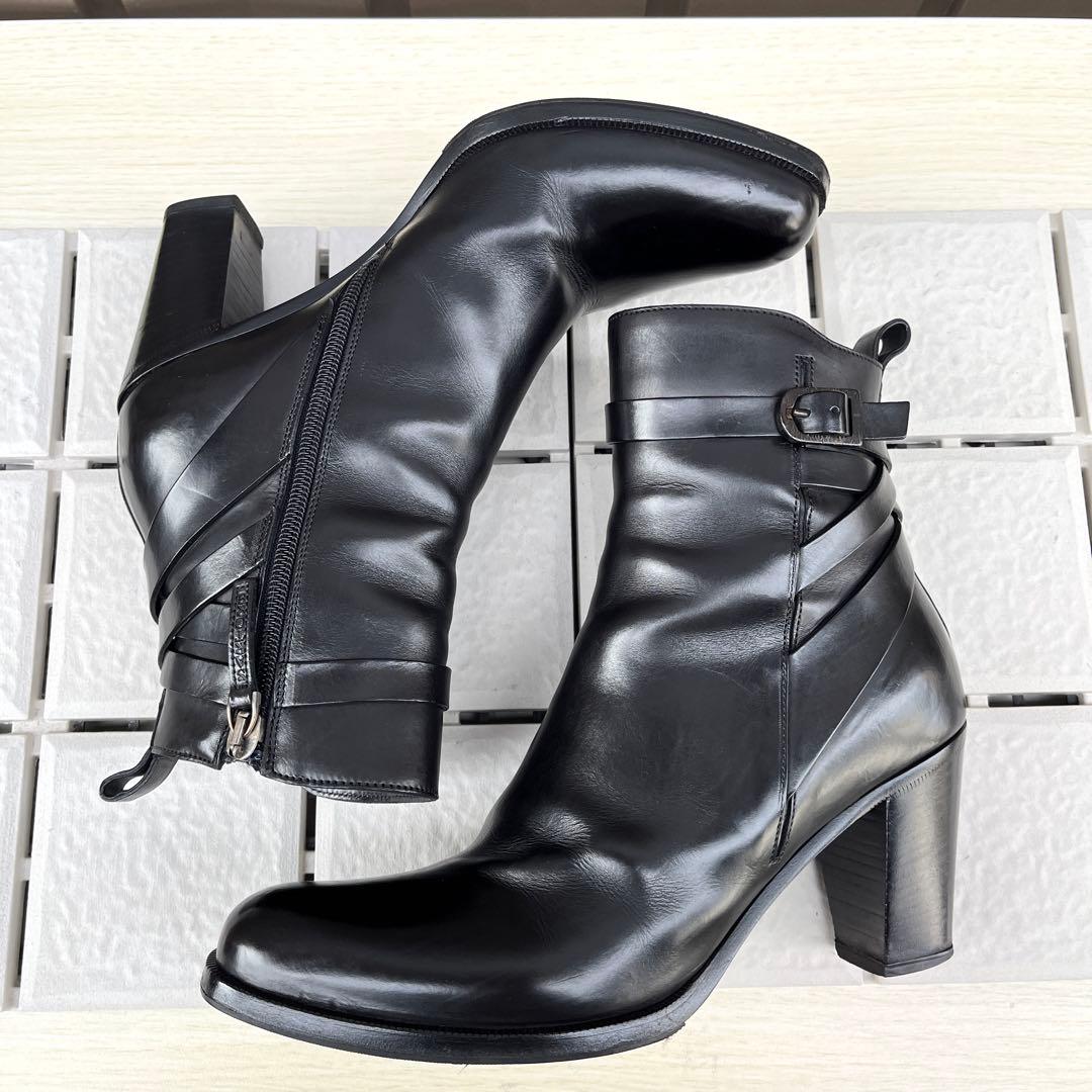37 SARTORE ショートブーツ　レザー　太ヒール　ファスナー　24