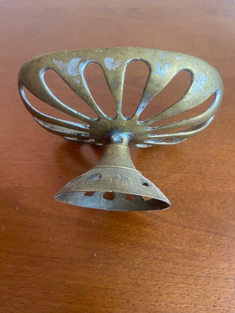 仏1920s 真鍮透かし台座皿 初期デコ