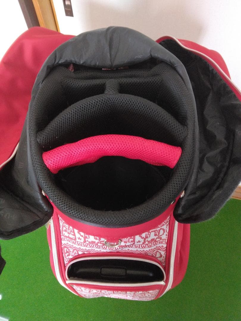 M.U SPORTS 赤 パターン入り キャディバッグ