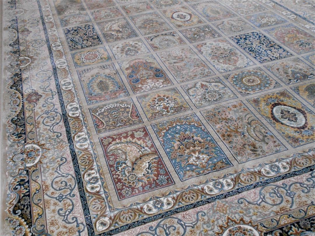 225万ノット、 超高密度織！本場イラン産 絨毯150×225cm‐200221