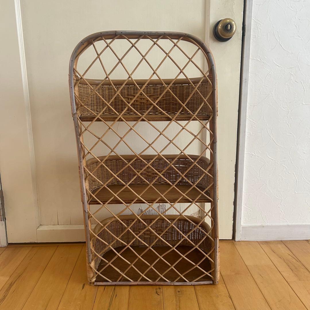 ☆アンティーク☆ ラタン　ラック　ボックス　マルチラック　バスケット　古道具