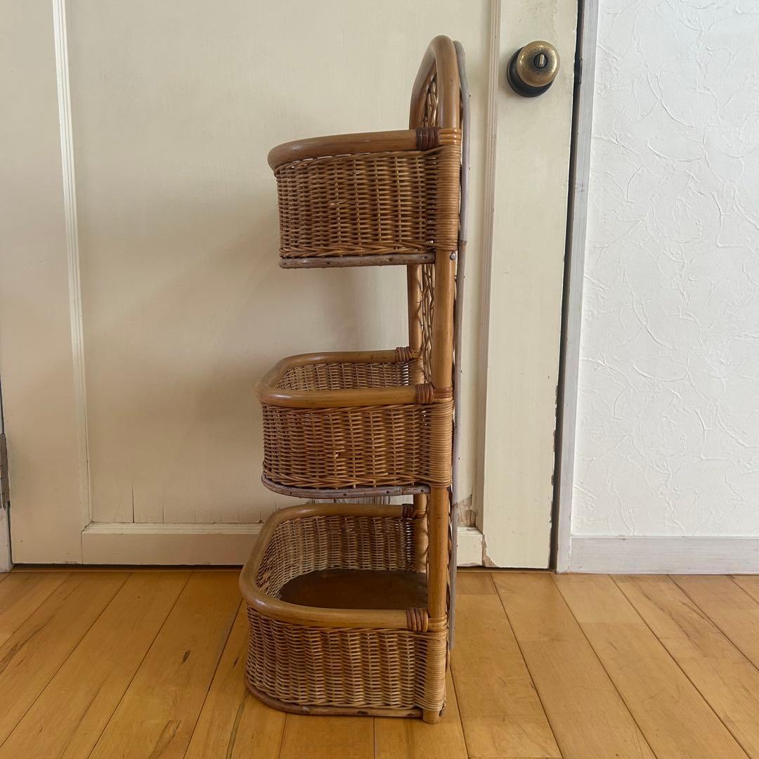 ☆アンティーク☆ ラタン　ラック　ボックス　マルチラック　バスケット　古道具