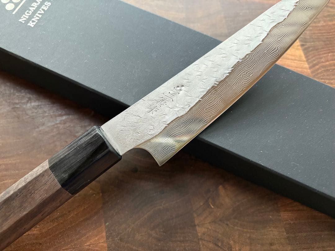 二唐刃物　SPG STRIX 切付　ペティ　150mm 包丁槌目　ダマスカス