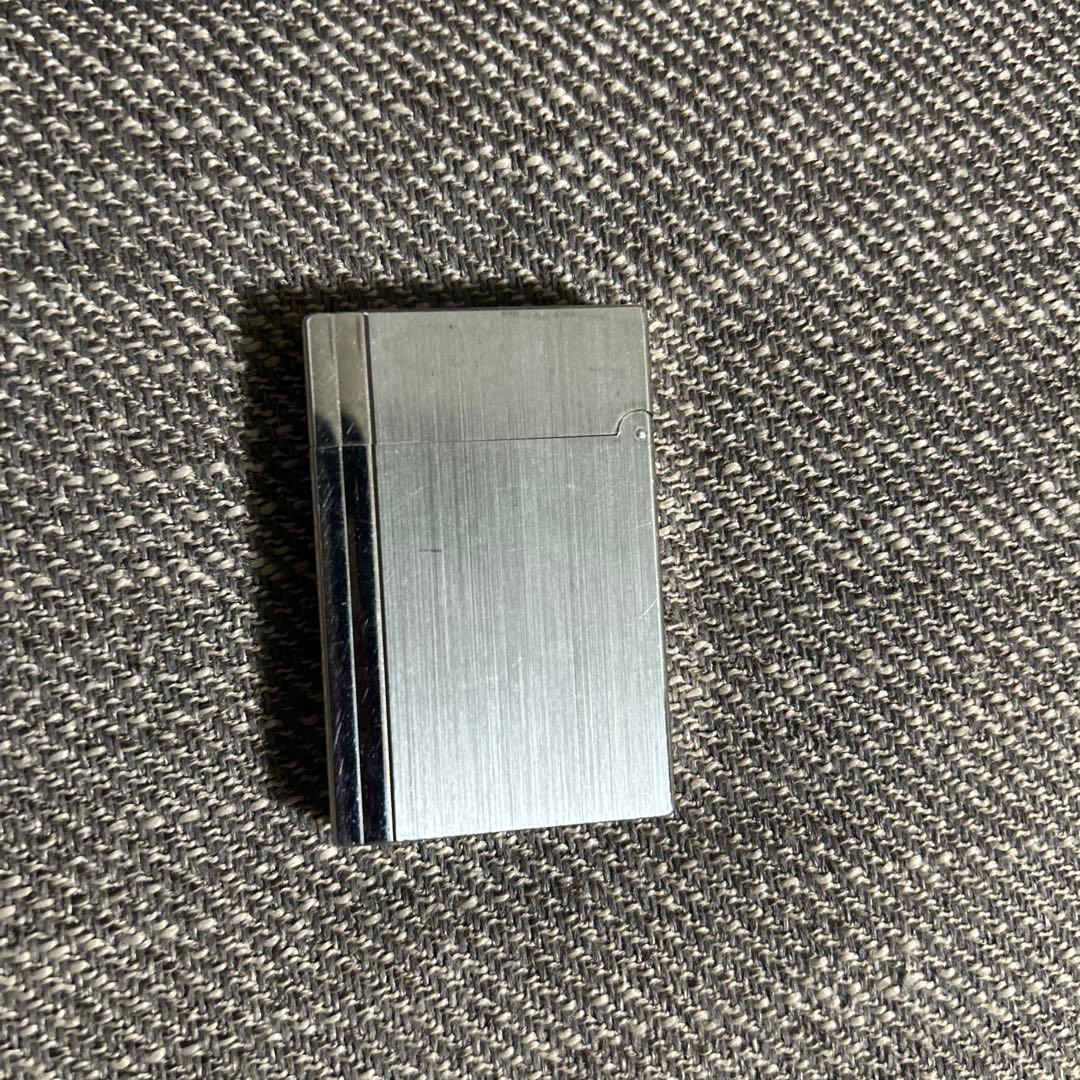 開閉音 良好　デュポン　ガスライター　シルバー　ヘアライン　ライン2s