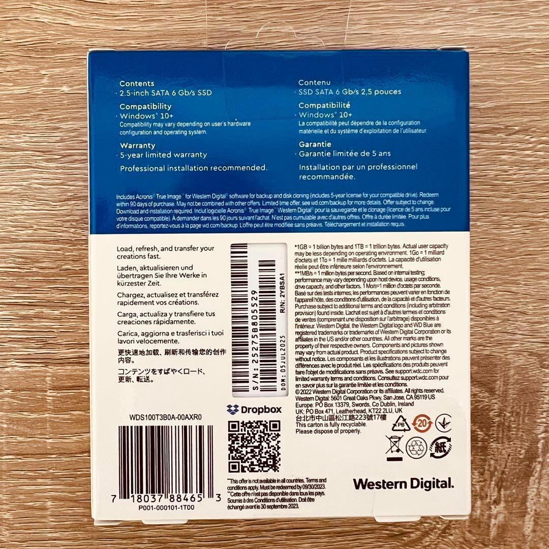 国内正規品 5年保証　WD Blue SA510 SATA SSD 1TB ⑨