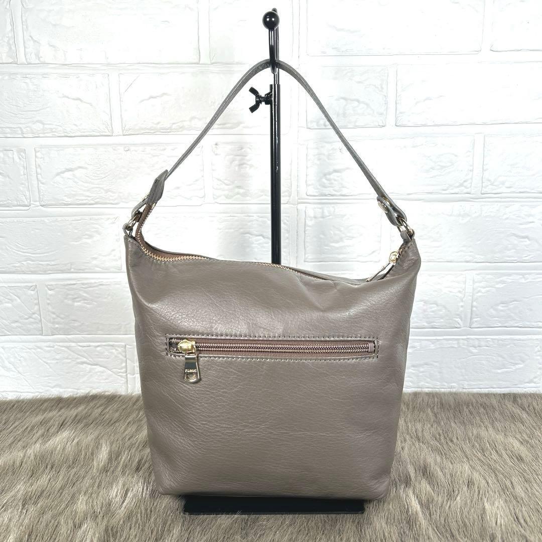 ラシット　RUSSET レザーショルダーバッグ　グレージュ　2way K1447