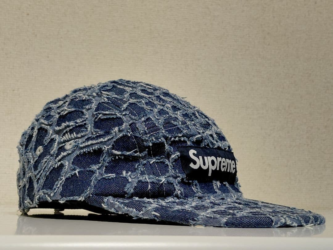 【極美品】 Supreme　Frayed　Croc　Denim　Camp　Cap