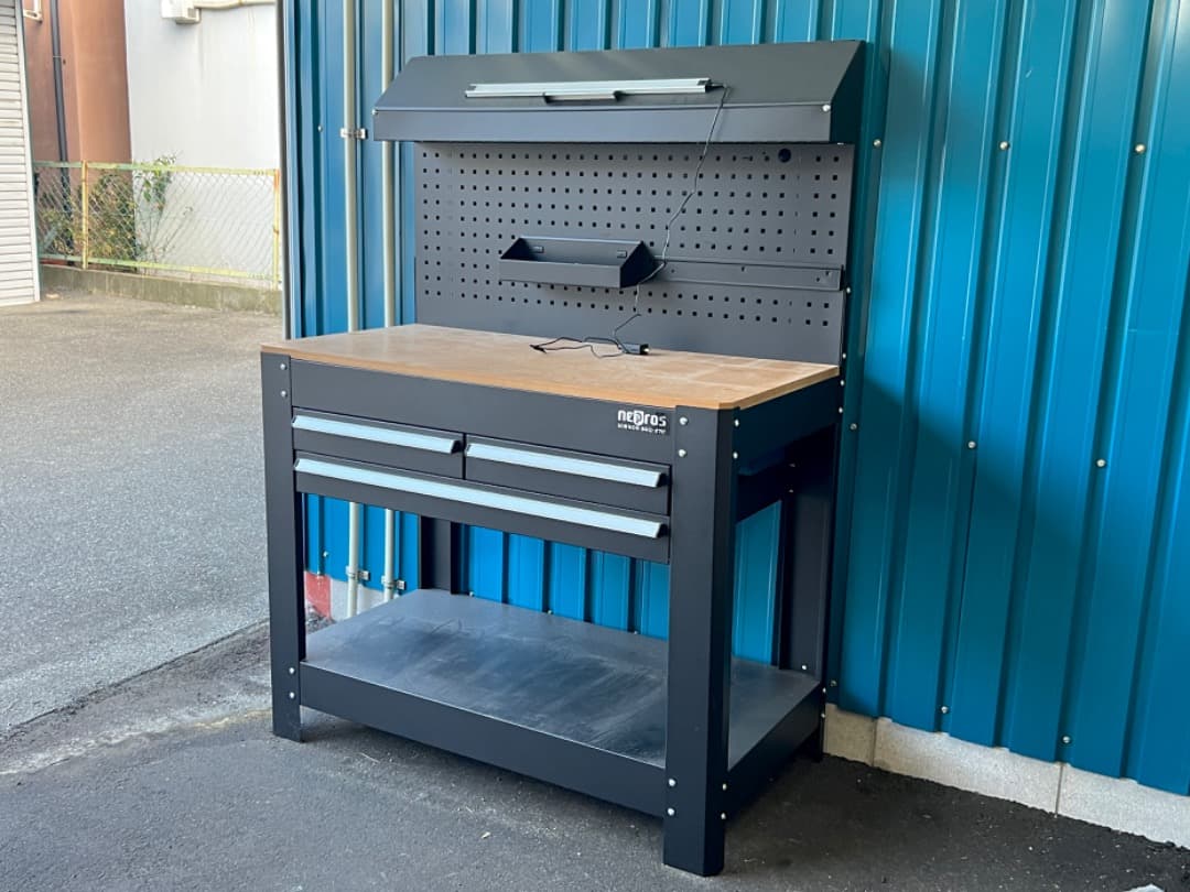 【引き取り希望】 KIKAIYA ワークテーブル バックボード付 作業台