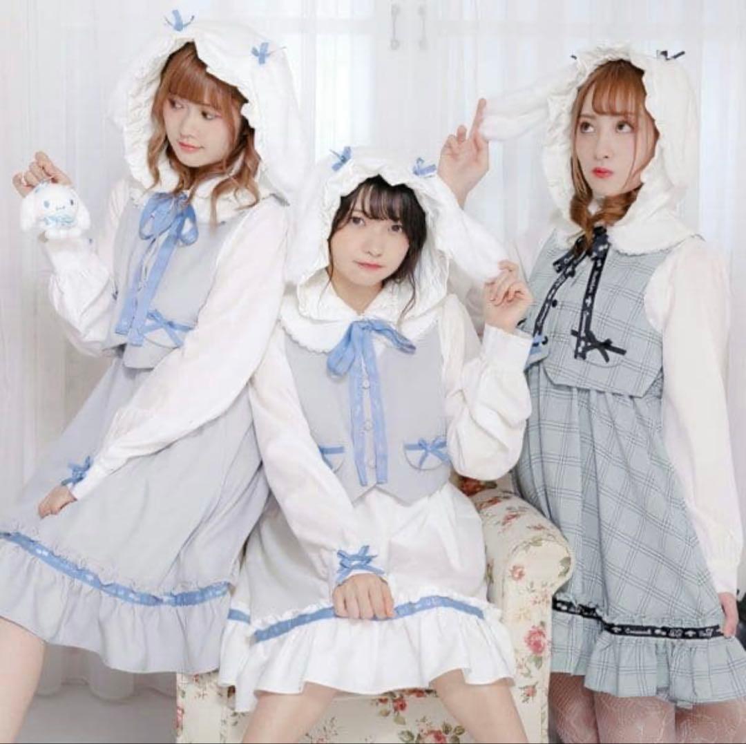 夢展望 DearMyLove シナモロール コラボ ワンピース サックス 3L