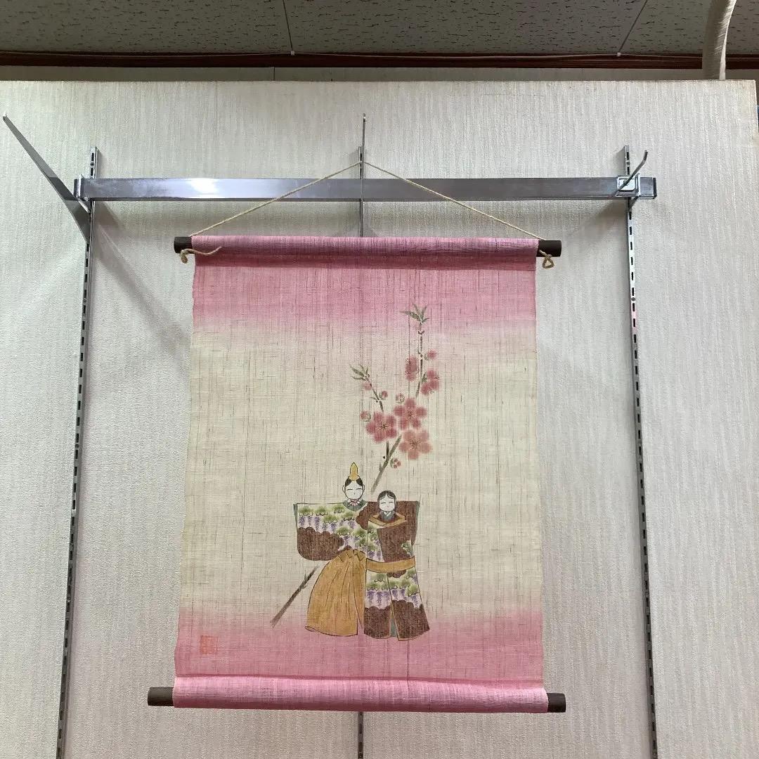 A5-S15 可愛い雛飾り　雛タペストリー　麻タペストリー　コンパクト雛飾り