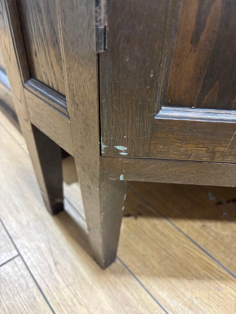 T61 ダークブラウン コーナーキャビネット 昭和レトロ