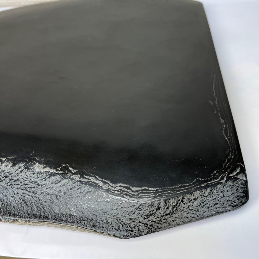 ⭕️デカイ　長崎県対馬　希少　超大型若田硯　年輪様な石紋綺麗　5kg超え　椿竜山