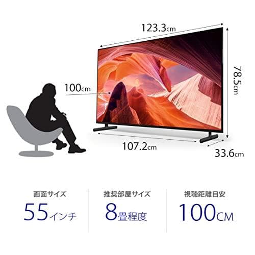 新品★ソニー 55V型 4K対応 液晶テレビ　ブラビア【KJ-55X80L】