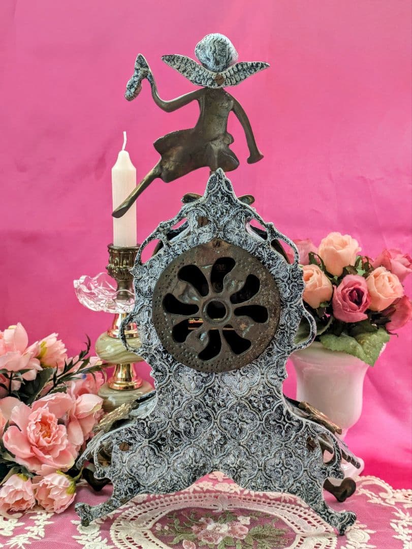 お値下げ✢スペイン製✢ヴィンテージ天使の置時計✢動作確認済