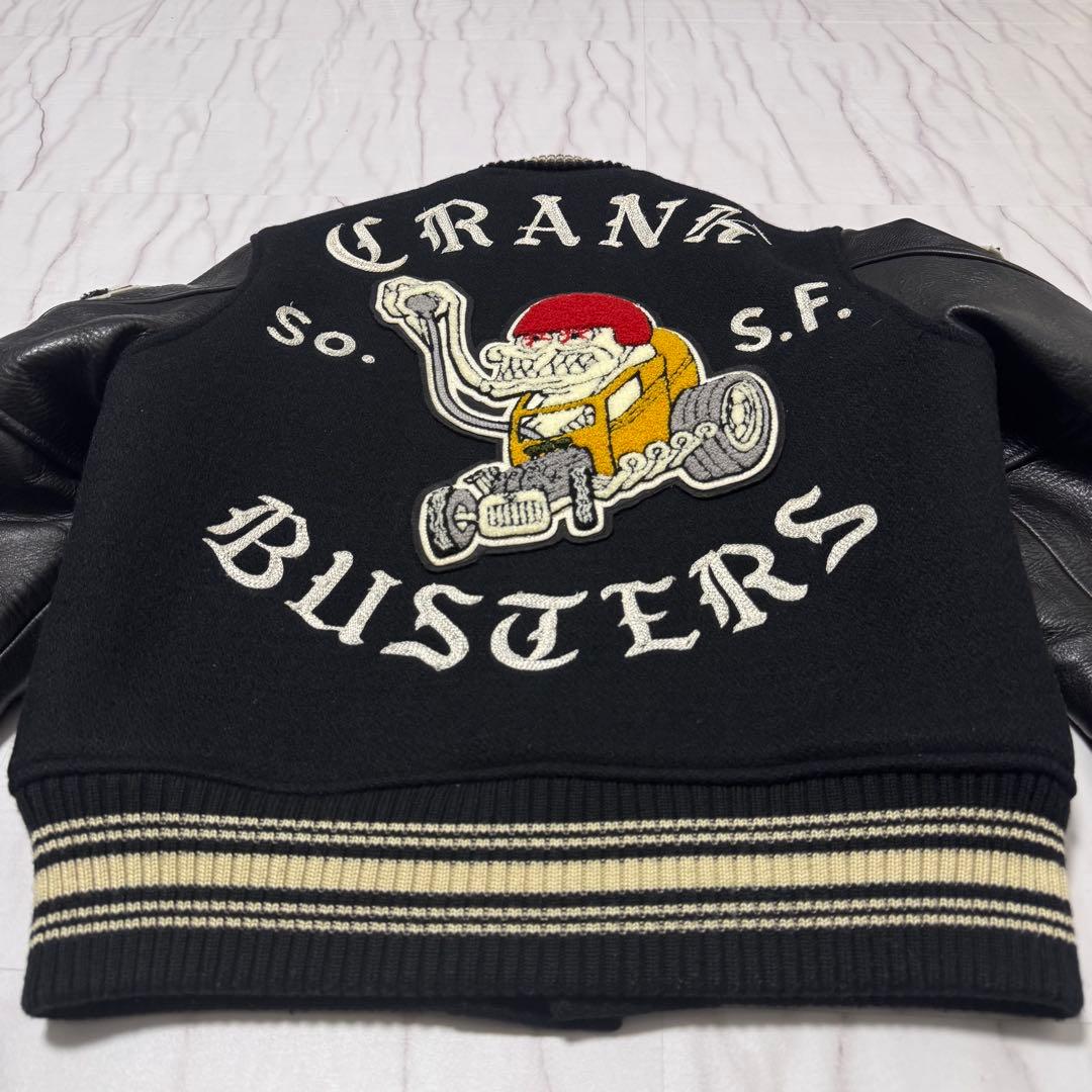 極美品✨ホワイトビル×Letterman クランクバスターズ レザースタジャンS