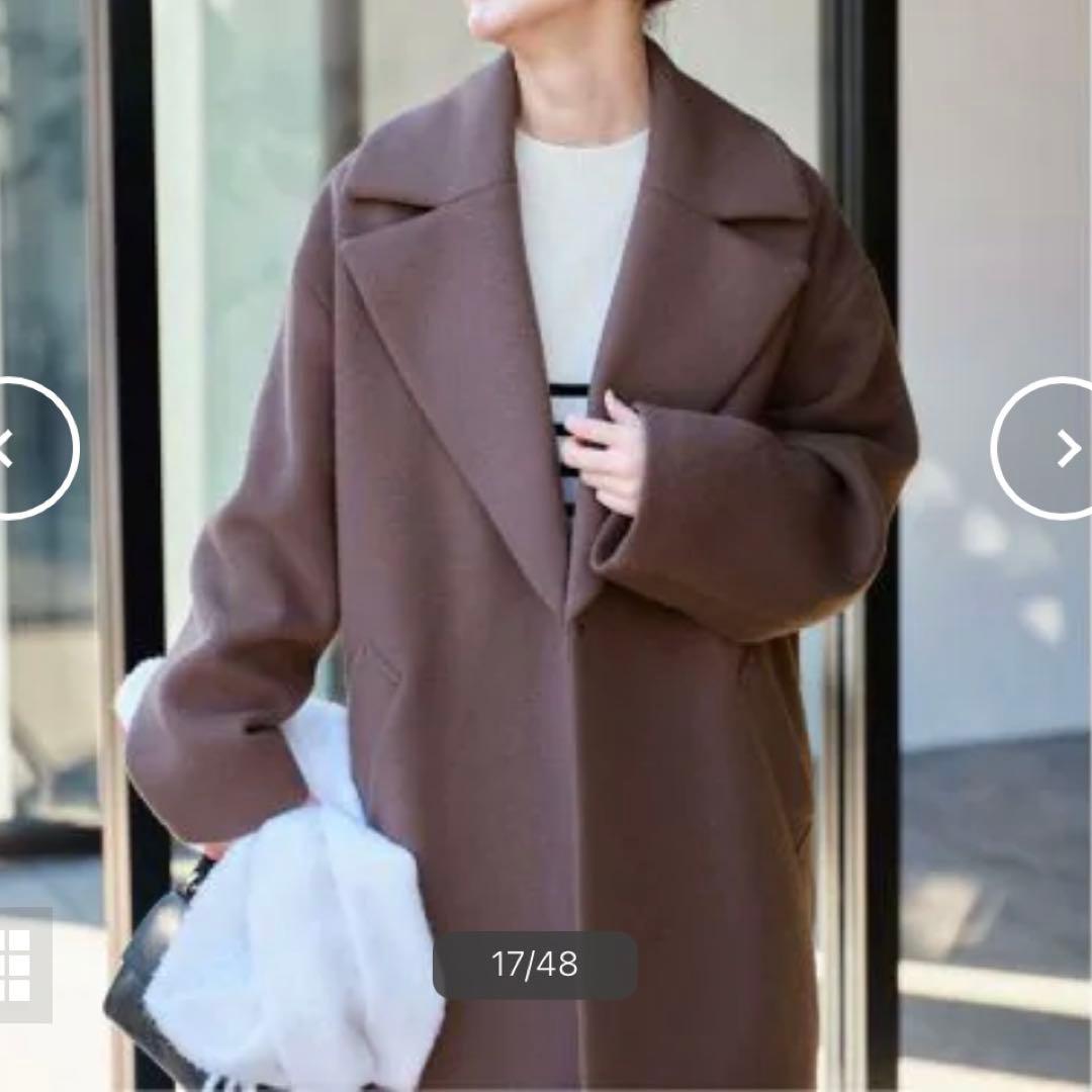 美品✨イエナ super140 ウールコクーンショートコート グレー