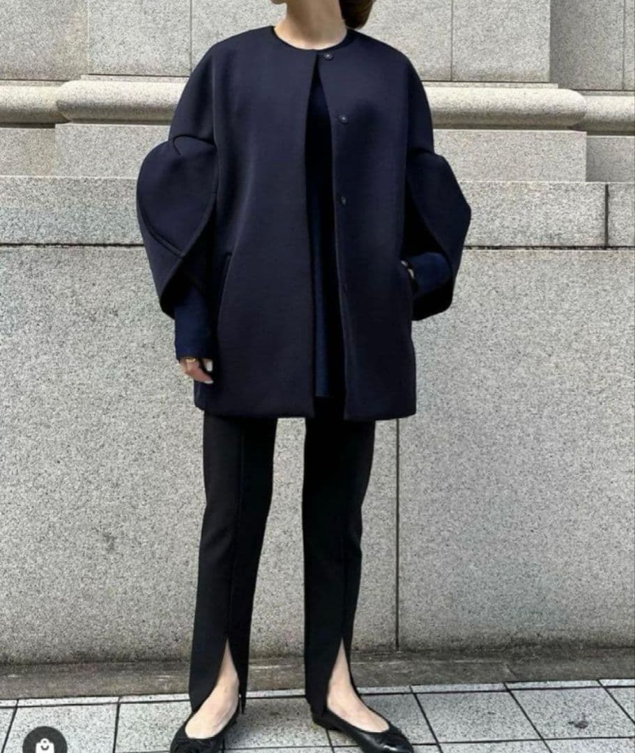 Heve コクーンコート Tulip Sleeve Bonding Coat