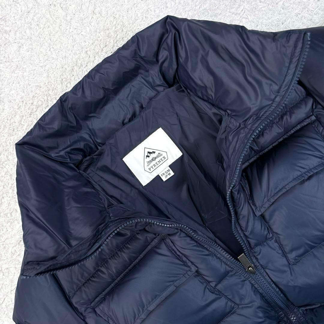 ピレネックス　バジーレ　ダウンジャケット　ロゴワッペン　スタンドカラー　ネイビー