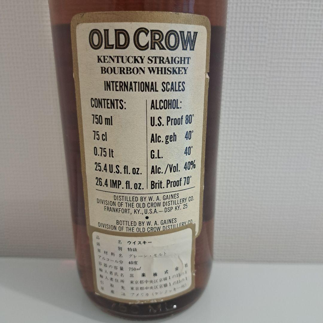 OLD CROW 旧ボトル　ウイスキー 40%　750ml　オールドクロウ　美品