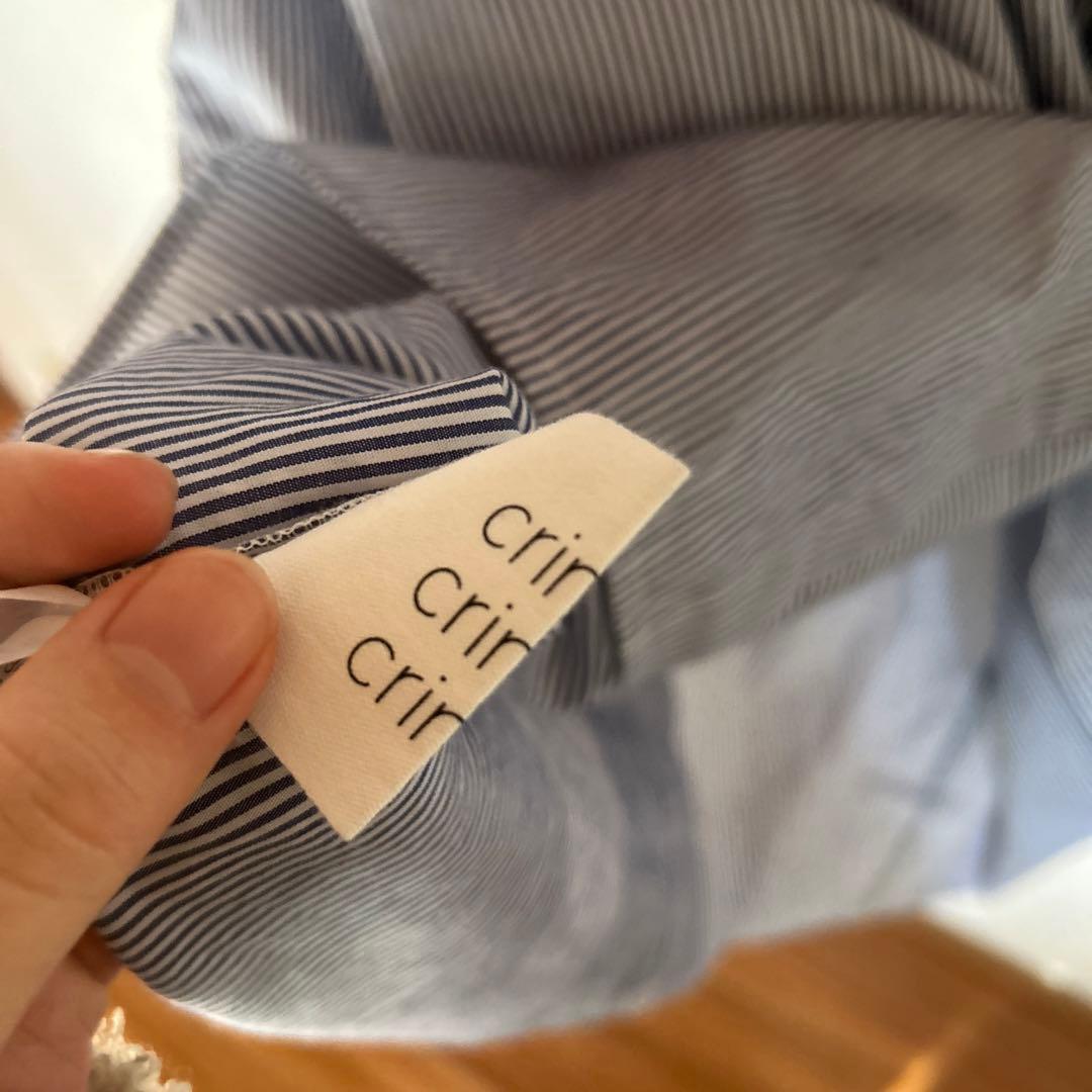 crinkle crinkle crinkle ブルーストライプシャツ