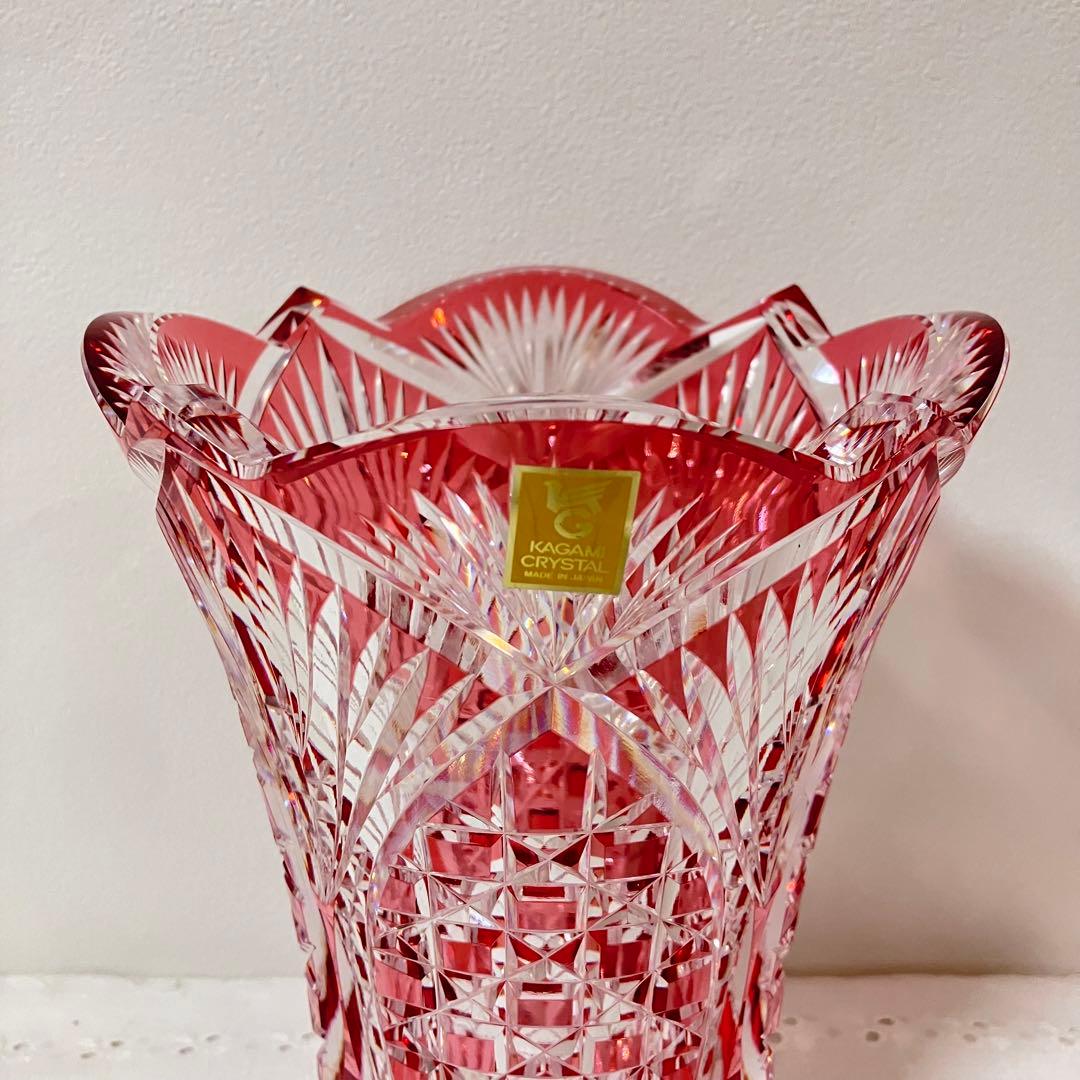 江戸切子 カガミクリスタル 花瓶 フラワーベース