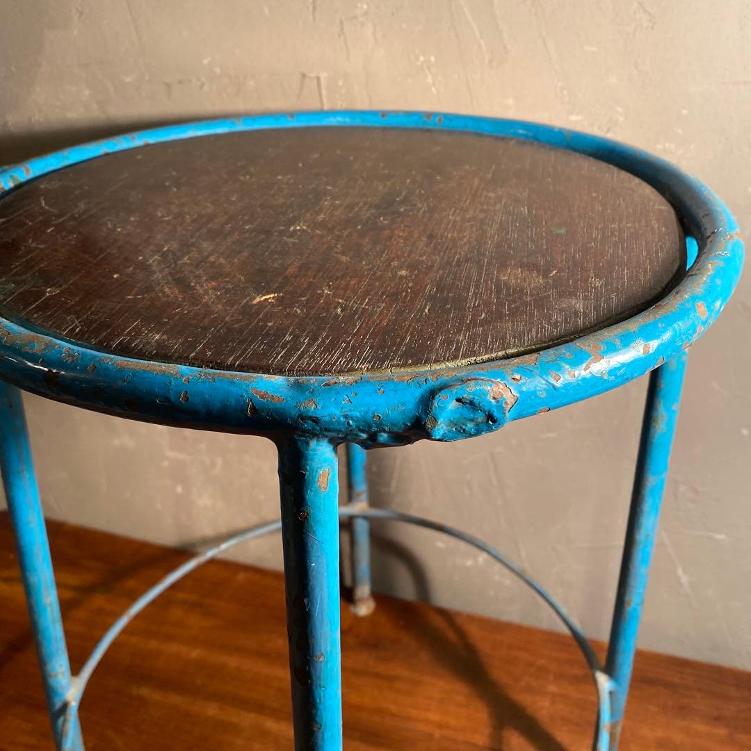 時代物 アイアンスツール 鉄脚 骨董品 古道具 インダストリアル 家具
