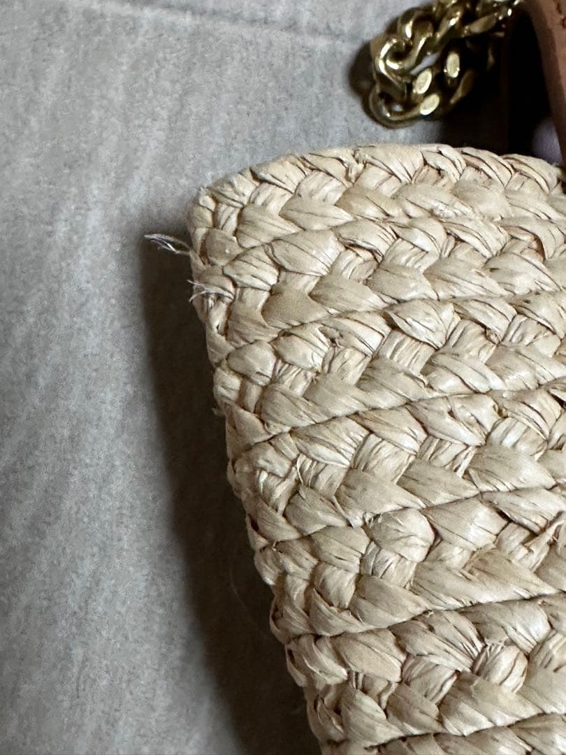 【つくね】サンローランマノンMINIラフィア2wayかごバッグ