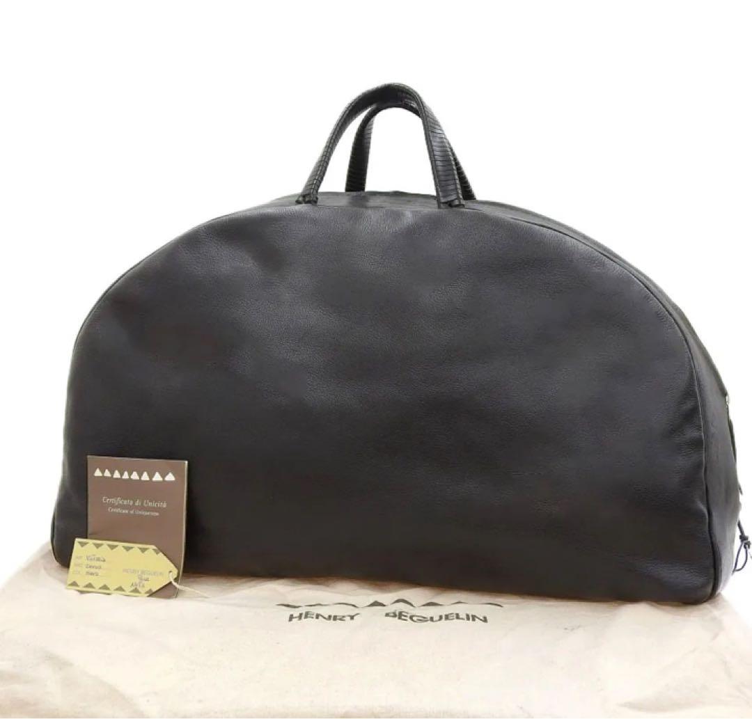 美品❗️エンリーベグリン オールレザー ボストンバッグ 黒 鍵付