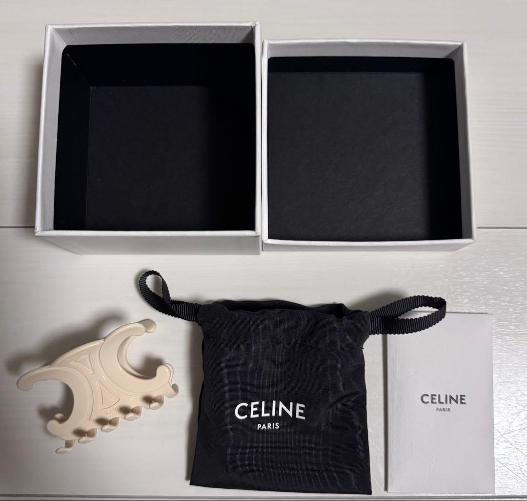 CELINE ラージ ヘアクロー / アセテート アイボリー